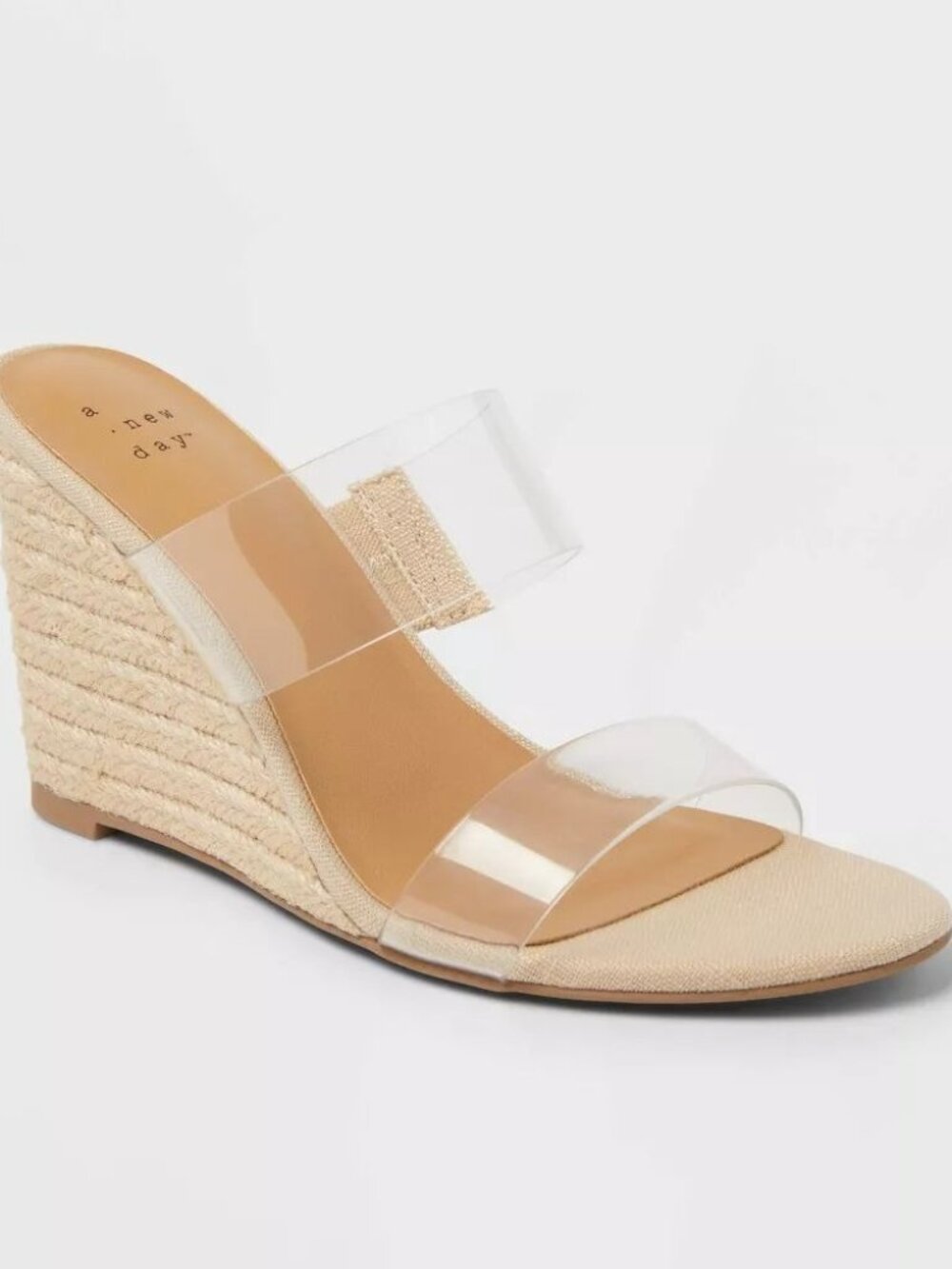 A New Day Women's Ansel Double Band Open Toe Wedge Heels - Size 9